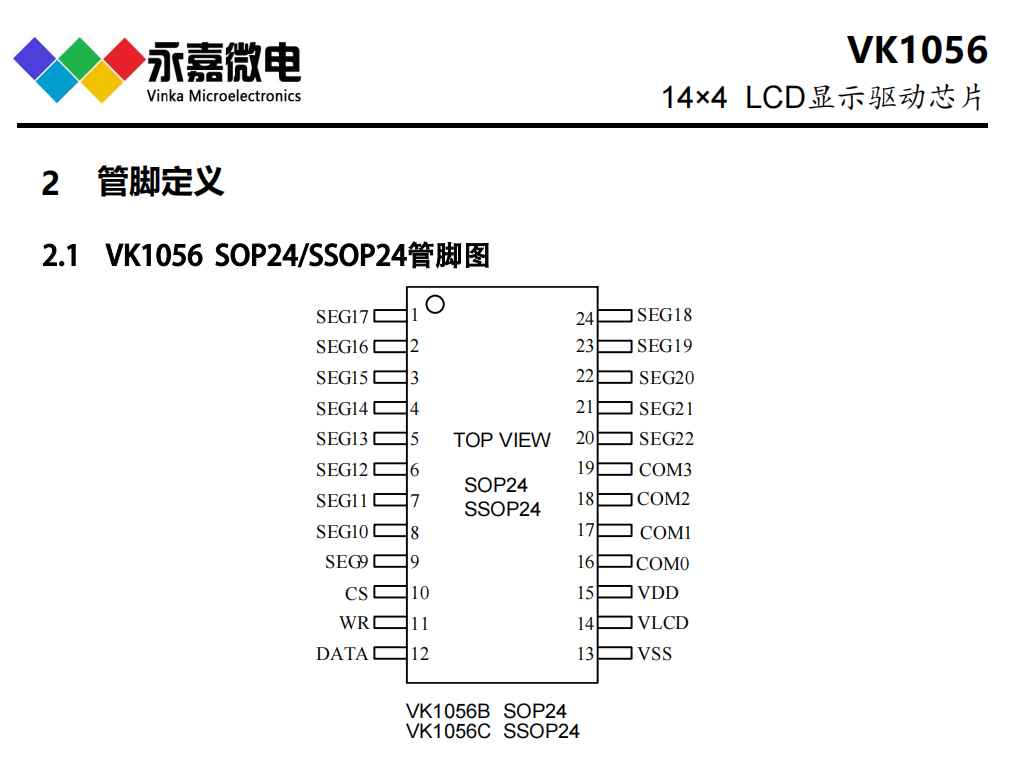 VK1056B/C SOP/SSOP24 LCDʡҺ(q)(dng)оƬLCDδa(q)(dng)ICԭS
