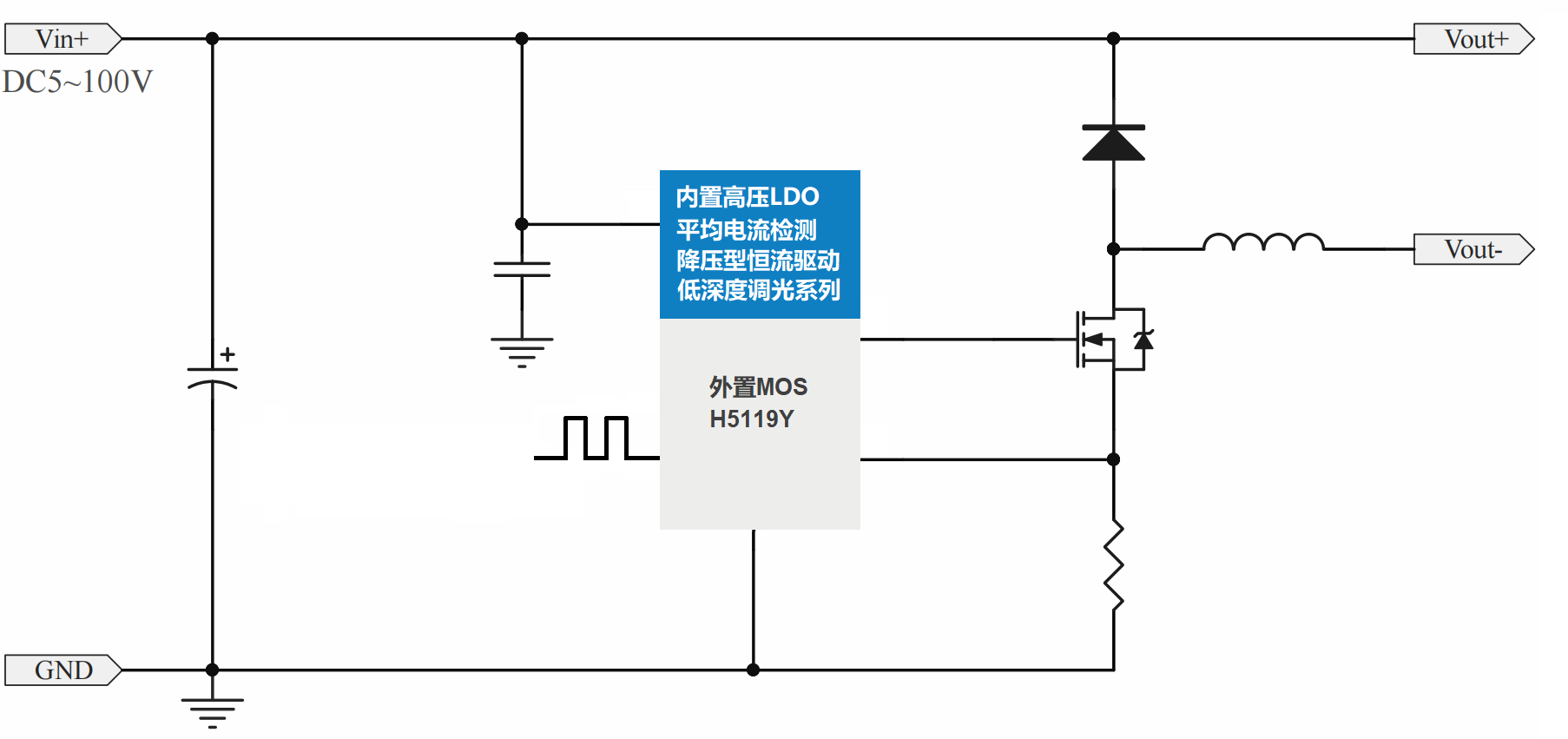 80Wҹស(q)(dng)оƬ12V늳ع늣ݔ6V(q)(dng)ICоƬH5119Y PWM(ni)D(zhun)ģM{(dio)⑪(yng)